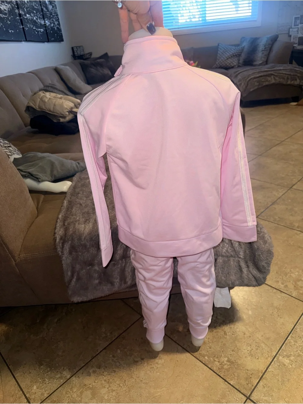Adidas Light Pink Kids Track Jacket and Joggers Set